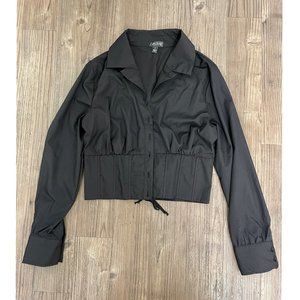 Black Cropped Button-down Blouse/ Size S/ NEW